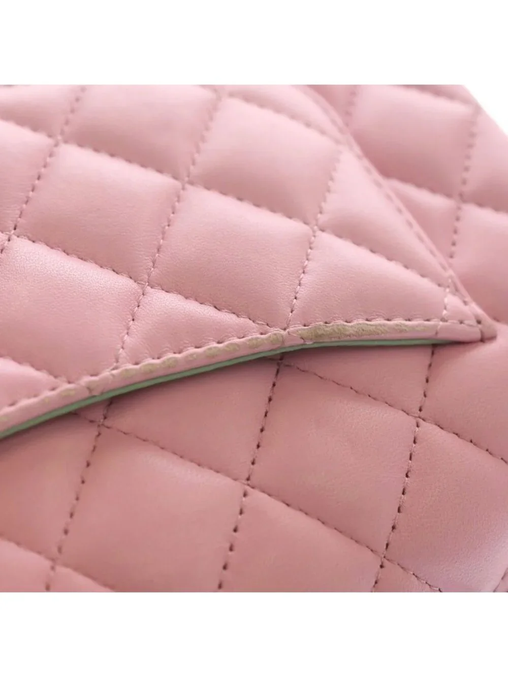 Chanel Top Handle Mini Flap Back Chain Shoulder Lambskin Pink